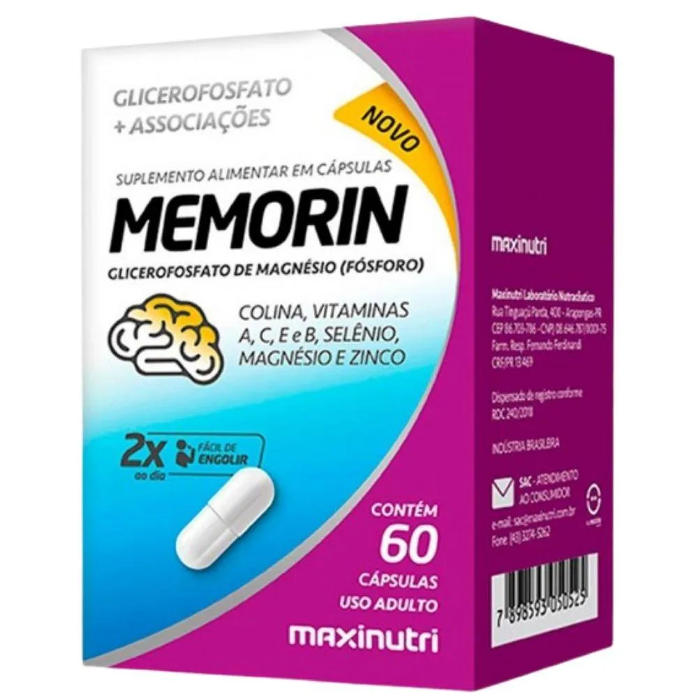 MEMORIN ( FóSFORO + VITAMINAS) 60 CáPSULAS - MAXINUTRI