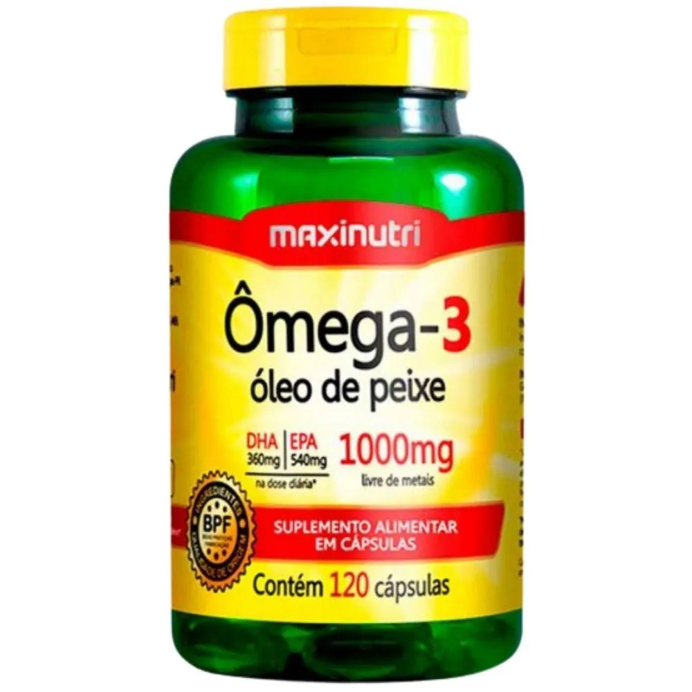 ÔMEGA 3 (ÓLEO DE PEIXE 1000MG) 120 CáPSULAS - MAXINUTRI