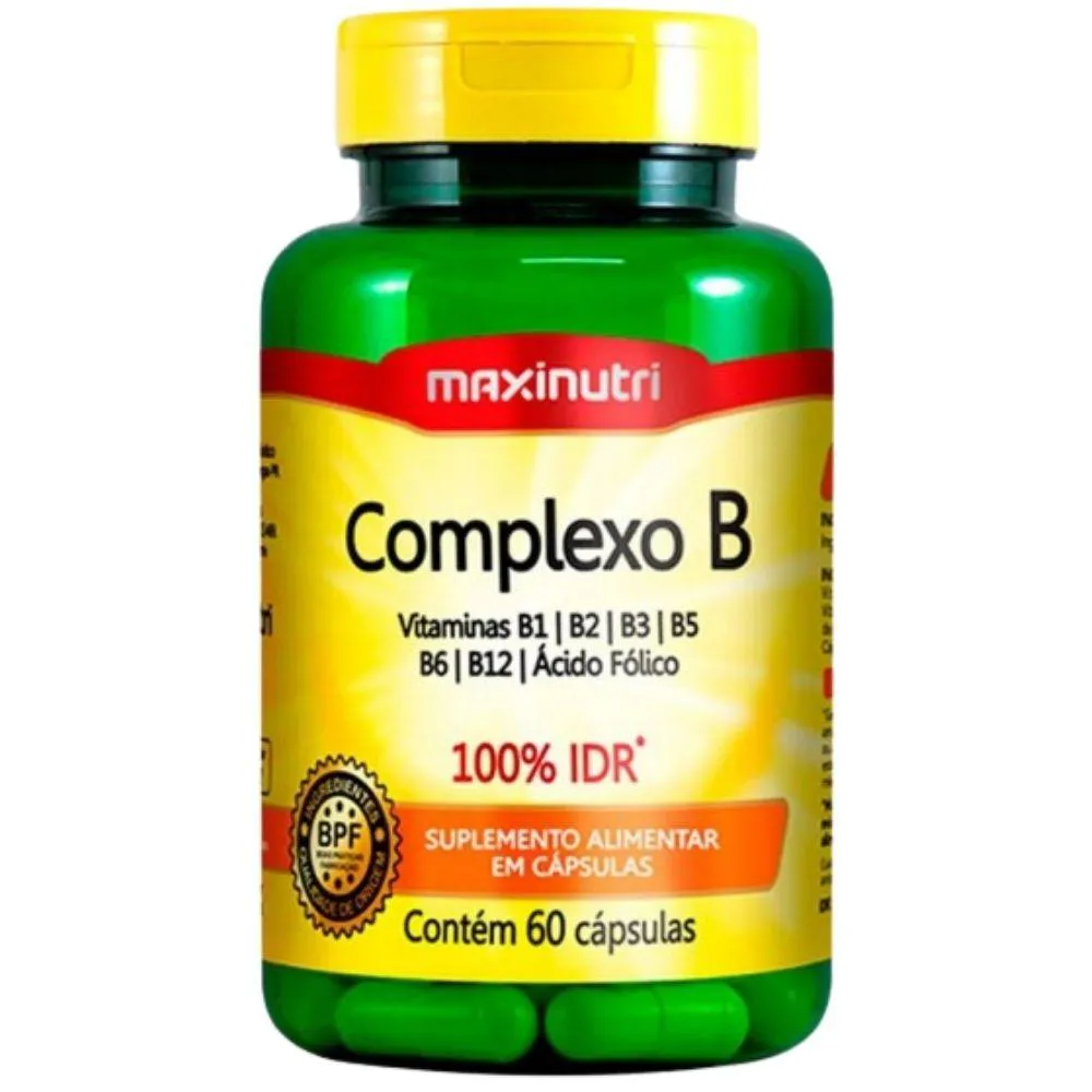 VITAMINAS DO COMPLEXO B 100% IDR 60 CáPSULAS - MAXINUTRI
