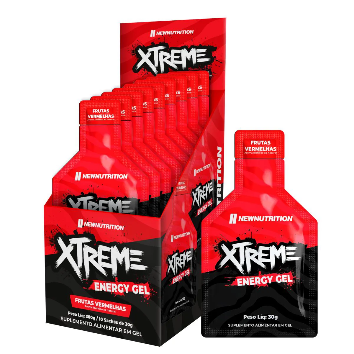 CAIXA GEL XTREME SACHE 30G FRUTAS VERMELHAS  10 UNIDADES 300g