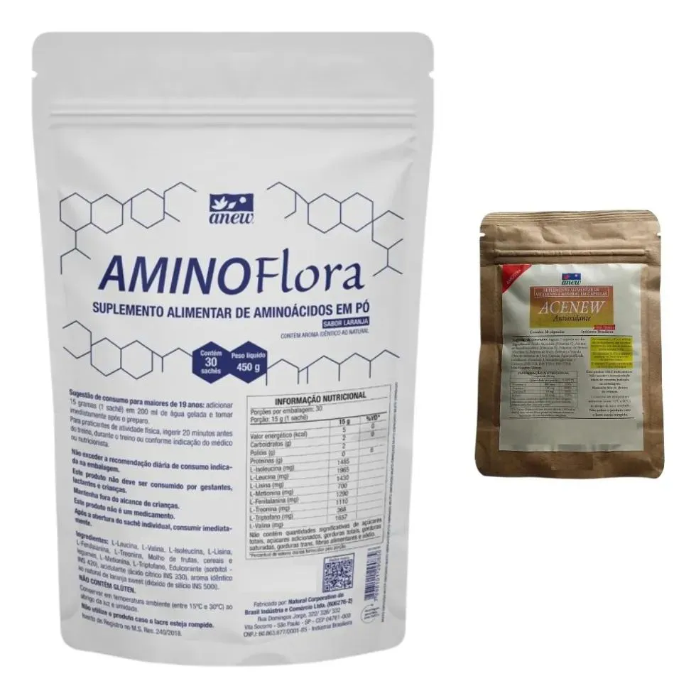 AMINOFLORA ANEW 450G + 01 SACHê ACENEW ANEW 30 CáPS