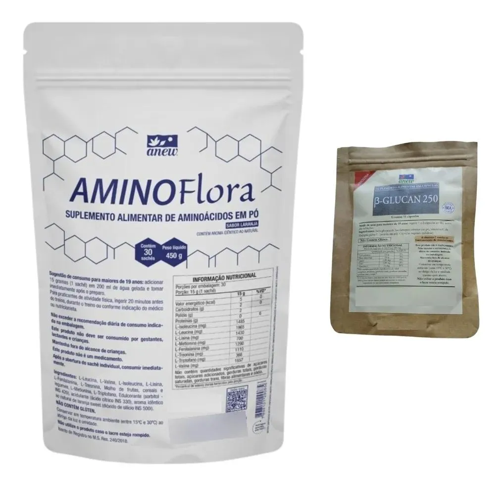 AMINOFLORA ANEW 450G + 01 SACHê BETA GLUCAN 15 CáPS