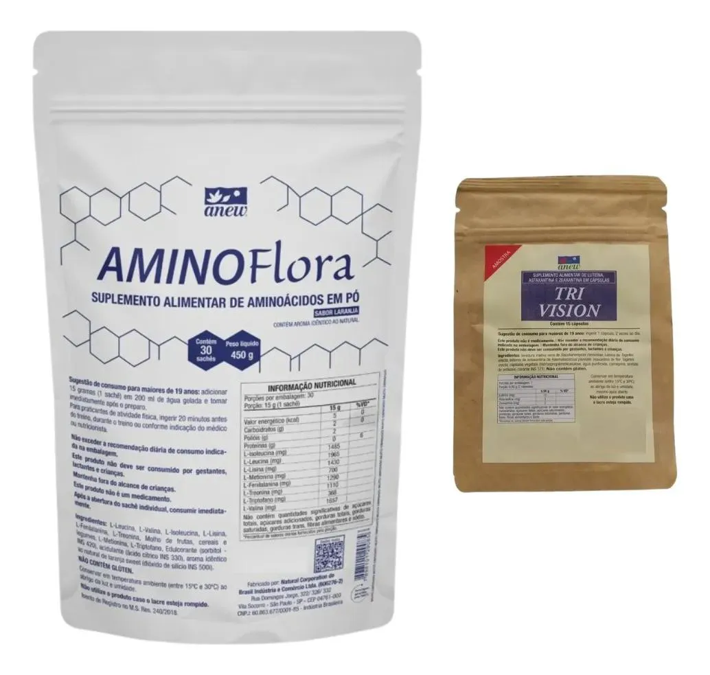 AMINOFLORA ANEW 450G + 01 SACHê TRI VISION ANEW 15 CáPS
