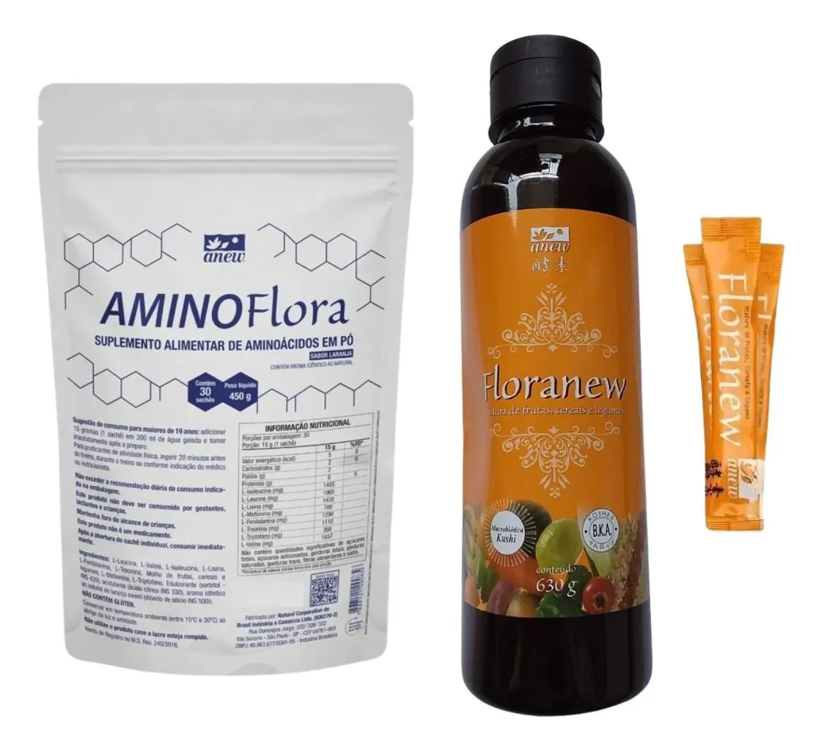 AMINOFLORA ANEW 450G + FLORANEW GARRAFA 630G + 5 SACHêS FLORANEW