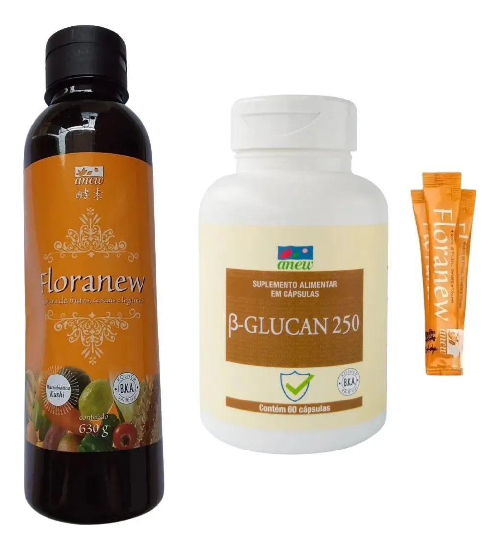 FLORANEW GARRAFA 630G + 01 BETA GLUCAN 60 CáPS + 05 SACHêS FLORANEW