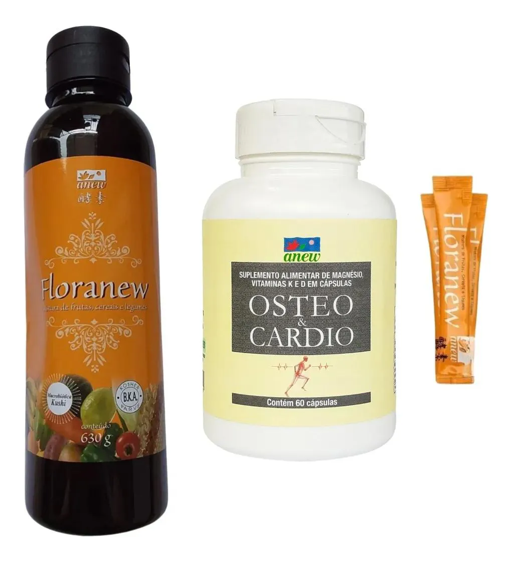 FLORANEW GARRAFA 630G + 01 OSTEO CARDIO 60 CáPS + 05 SACHê FLORANEW