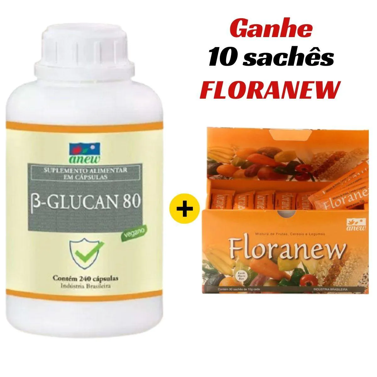KIT BETA GLUCAN 80 ANEW 240 CáPS + FLORANEW 90 SACHêS + 10 SACHêS
