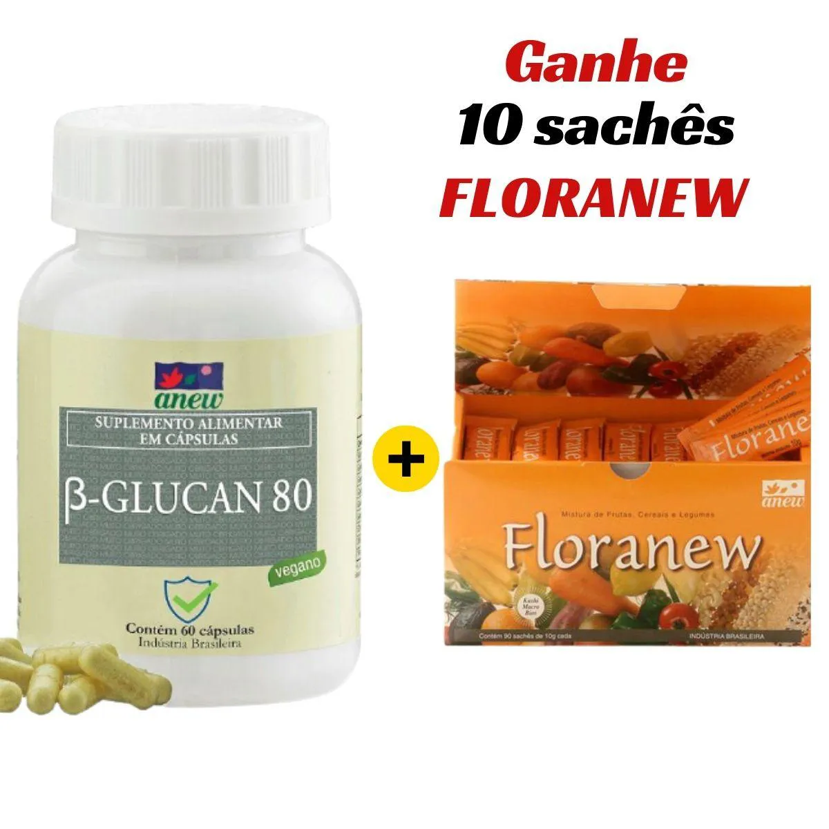 KIT BETA GLUCAN 80 ANEW 60 CáPS + FLORANEW 90 SACHêS + 10 SACHêS