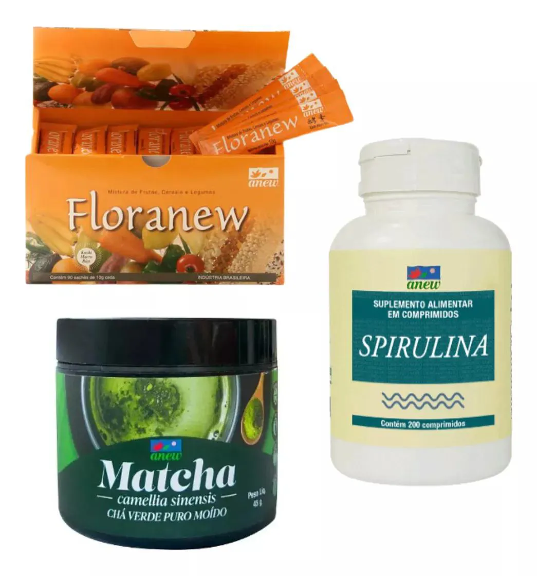 KIT DETOX ANEW FLORANEW 90 + SPIRULINA 200 + MATCHA 45G