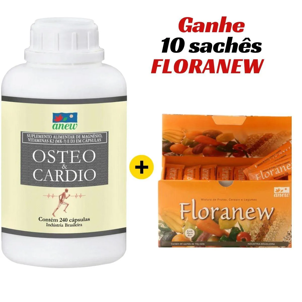 KIT OSTEO CARDIO ANEW 240 CáPS + FLORANEW 90 SACHêS + 10 SACHêS