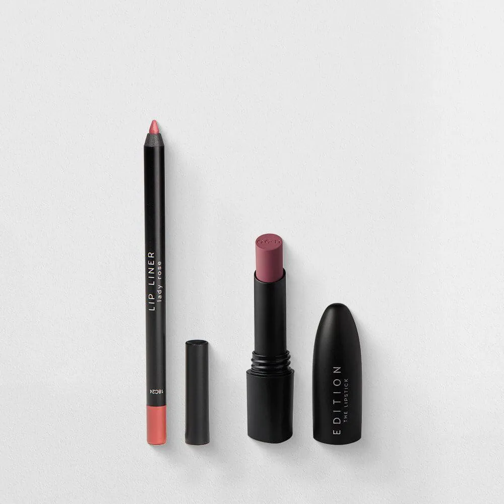 KIT LáPIS DE CONTORNO LABIAL ROSA + BATOM ROSA ESCURO OCéANE EDITION (2 PRODUTOS)