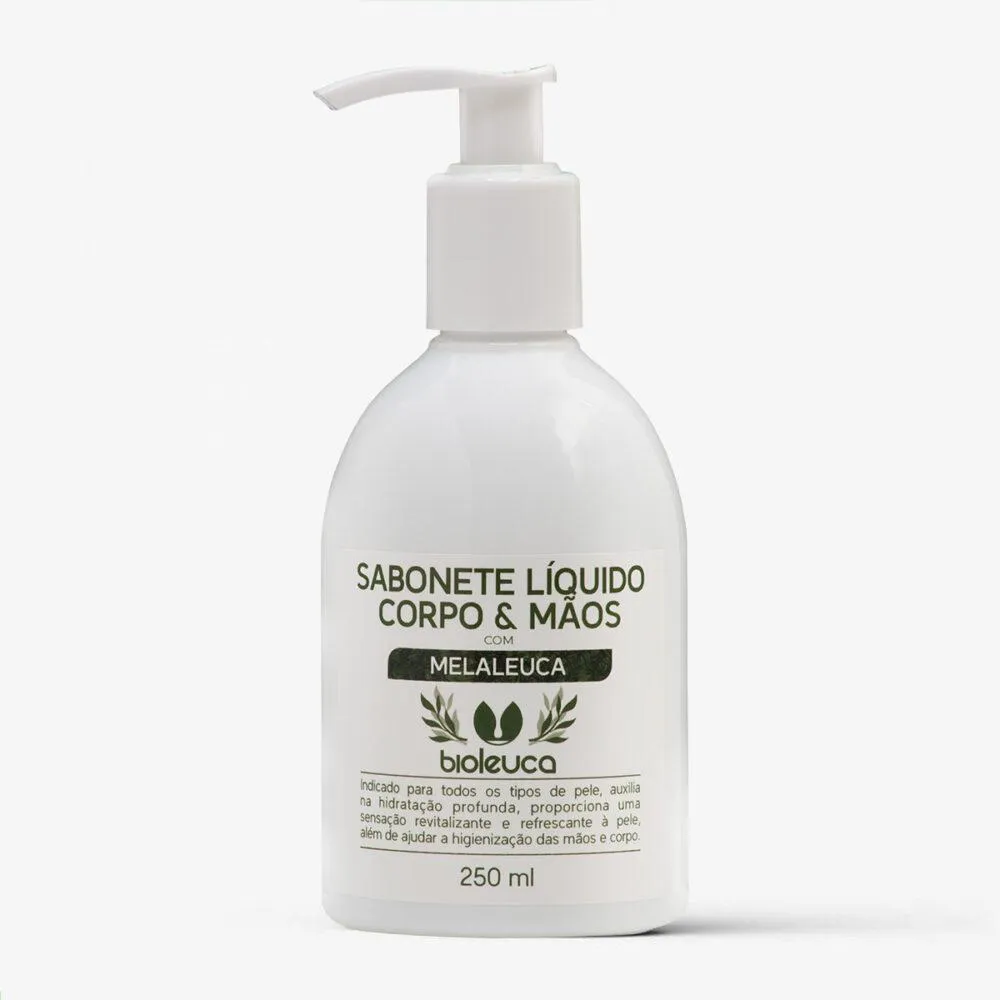 SABONETE LíQUIDO CORPO E MãOS COM MELALEUCA 250ML - BIOLEUCA