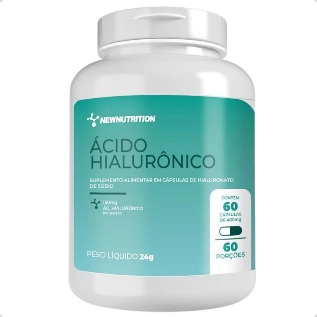 ÁCIDO HIALURôNICO 60 CAPSULAS NEW NUTRITION Natural