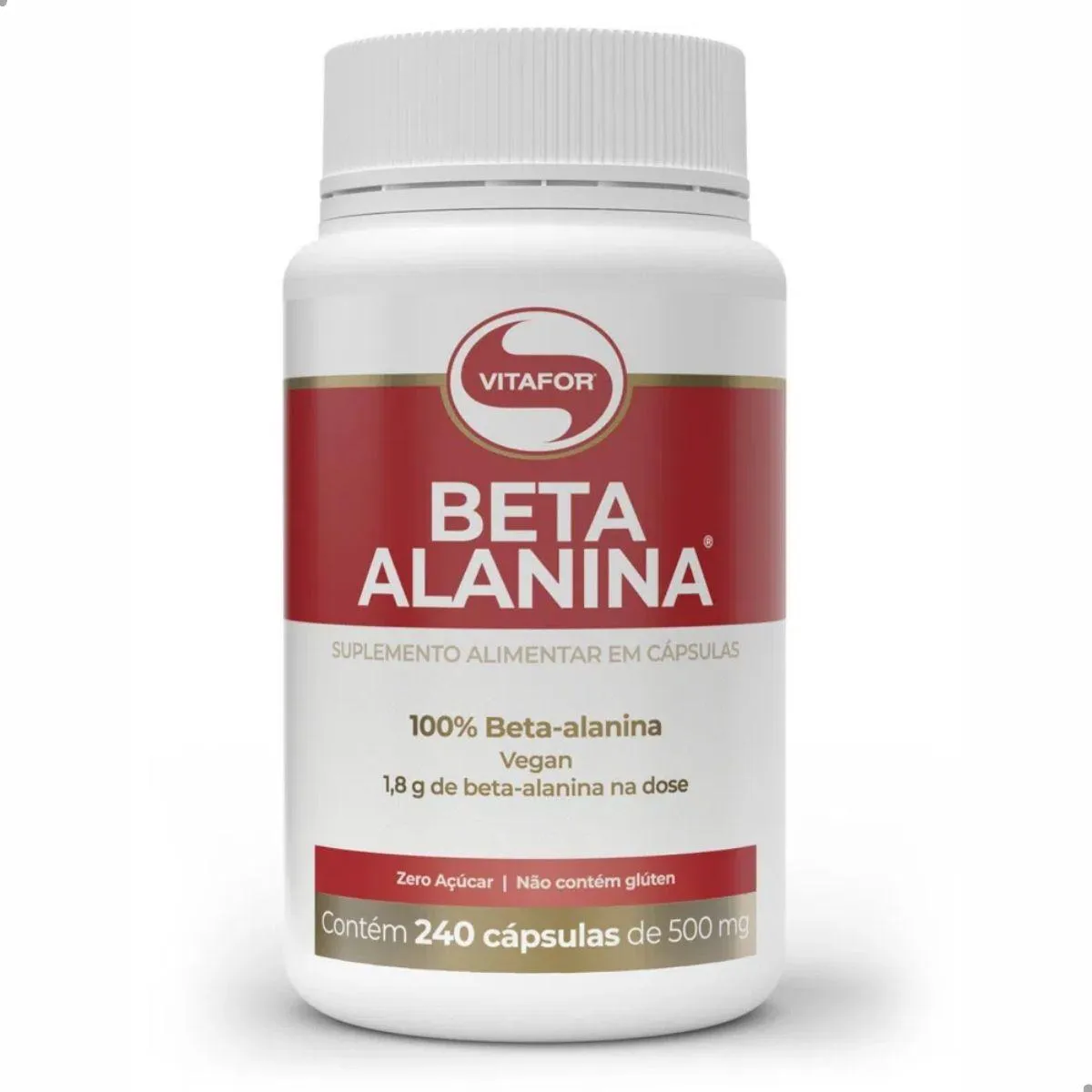 BETA ALANINA 500MG 240 CAPSULAS VITAFOR SEM Sabor