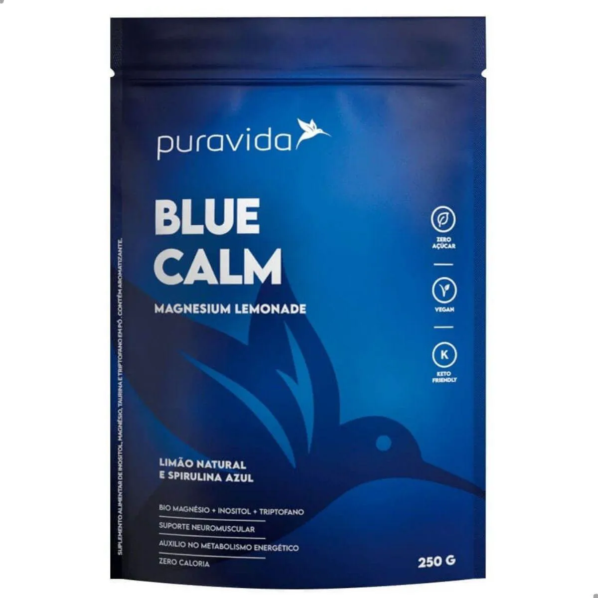 BLUE CALM LIMãO NATURAL SPIRULINA AZUL 250G PURA VIDA