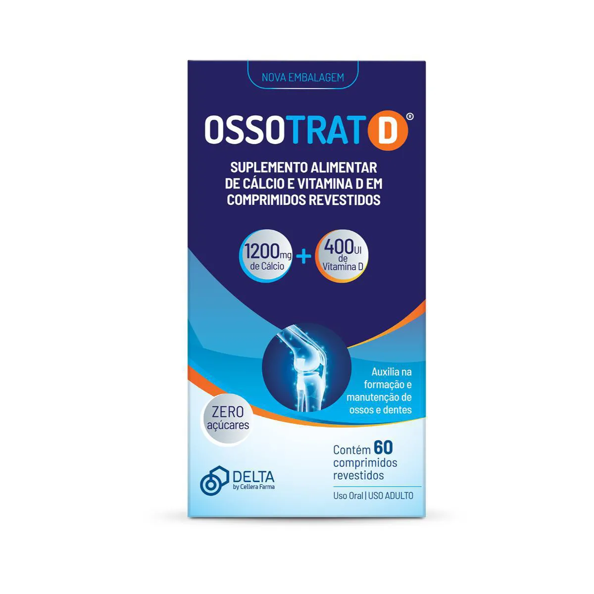 Cálcio + Vitamina D Ossotrat-D 60 comprimidos