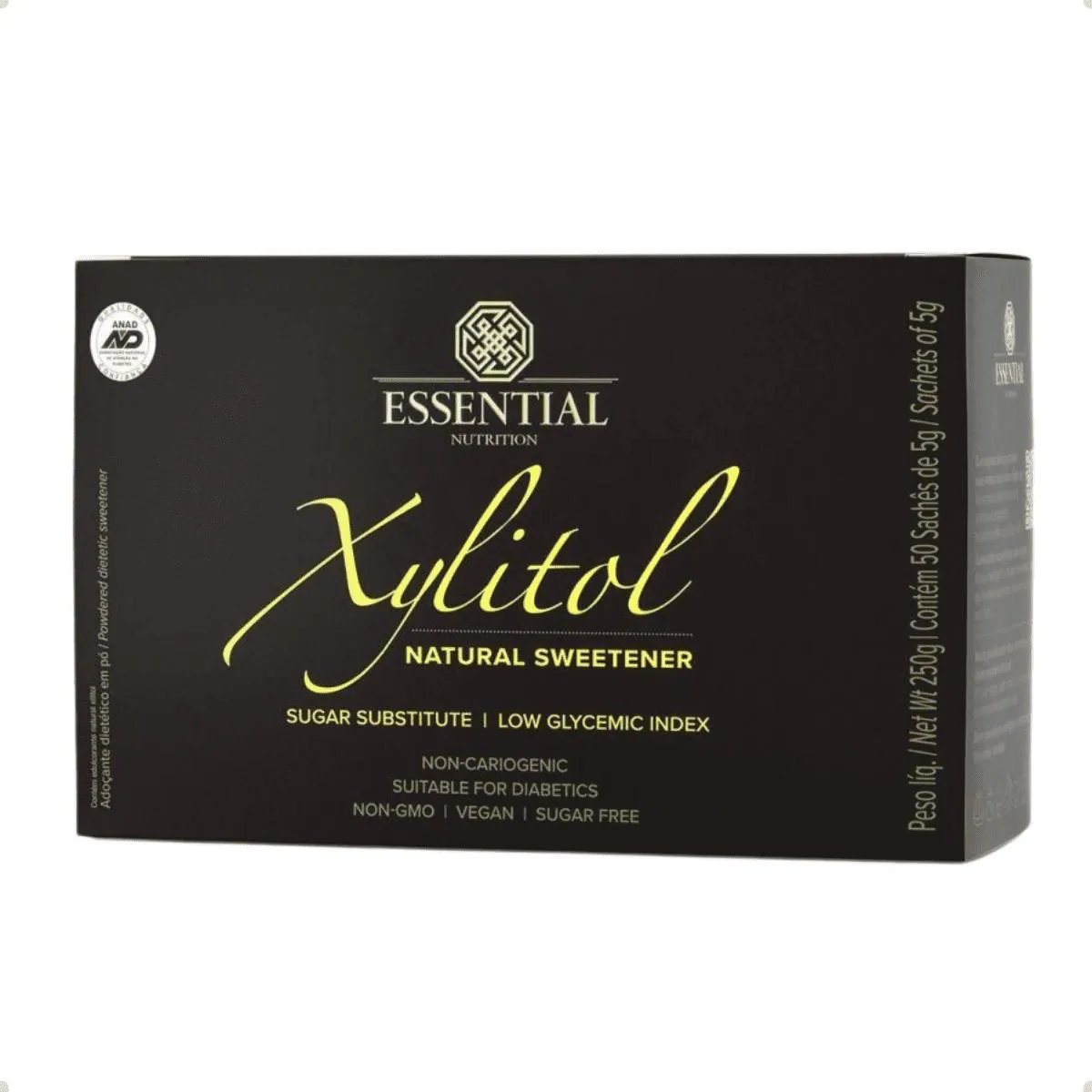 XYLITOL ADOçANTE 5G (250G) 50 UNIDADES ESSENTIAL NUTRITION Natural