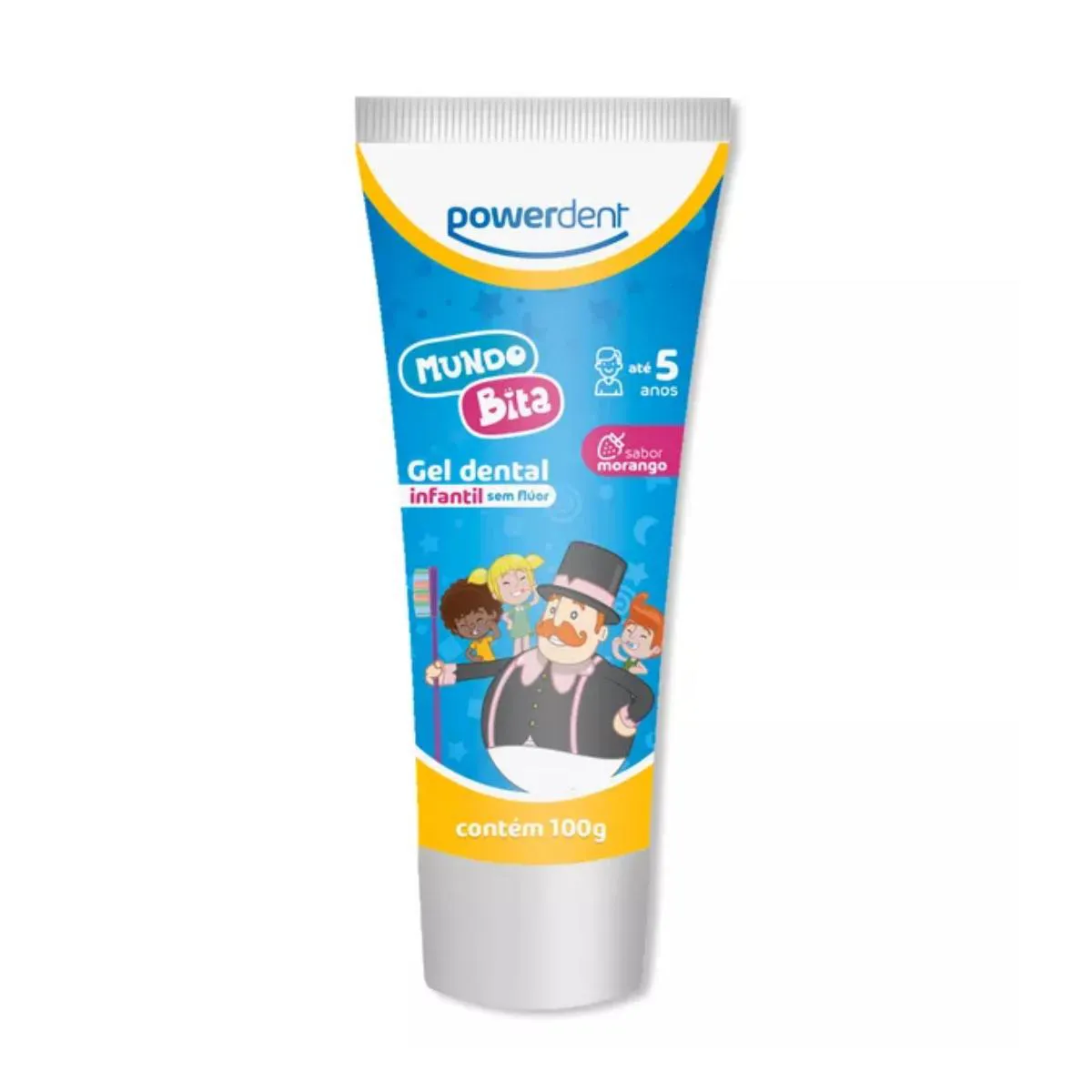 GEL DENTAL MUNDO BITA INFANTIL SABOR MORANGO SEM FLUOR 100 G