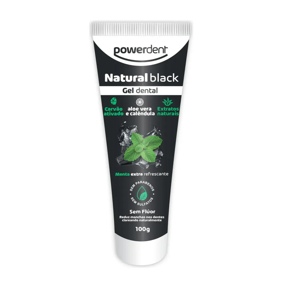 GEL DENTAL NATURAL BLACK CLAREADOR NATURAL SEM FLúOR 100 G