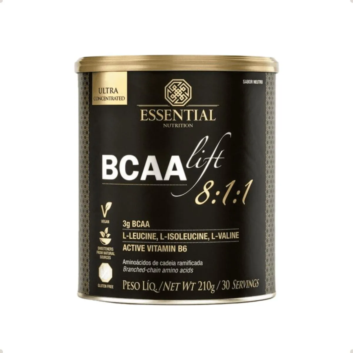 BCAA LIFT 8:1:1 210G AMINOáCIDOS ESSENTIAL NUTRITION Natural