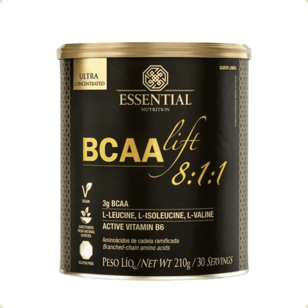 BCAA LIFT 8:1:1 210G AMINOáCIDOS ESSENTIAL NUTRITION Limão