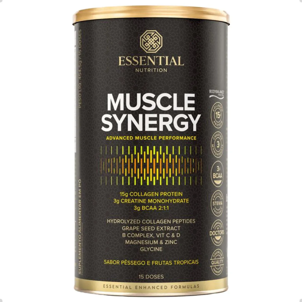 BODY COLLAGEN PROTEIN 454G ESSENTIAL NUTRITION Pessego E Frutas Tropicais