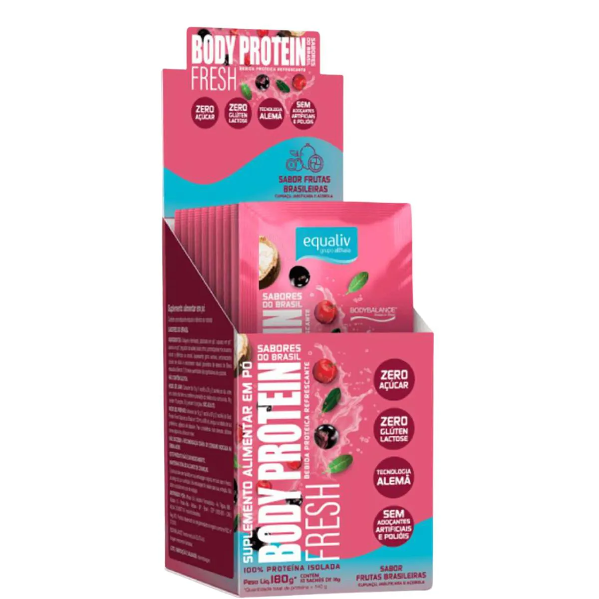 BODY PROTEIN FRESH SABORES DO BRASIL 10 SACHE 18G EQUALIV Frutas Brasileiras
