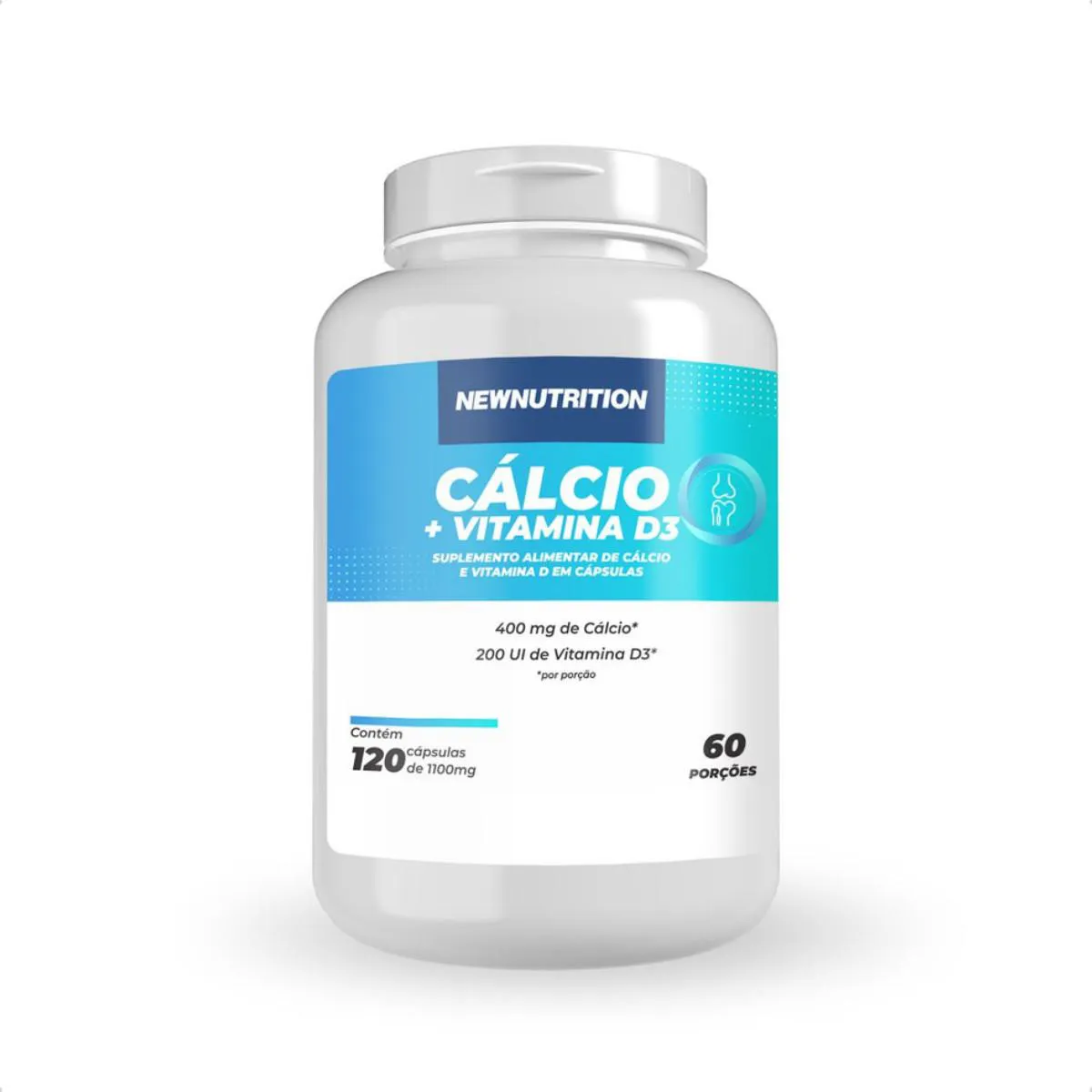 CáLCIO E VITAMINA D3 120 CAPSULAS NEW NUTRITION Natural