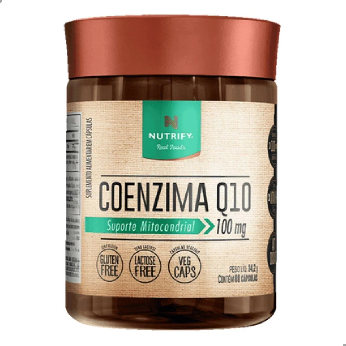 COENZIMA Q10 100MG 60 CAPSULAS NUTRIFY SEM Sabor