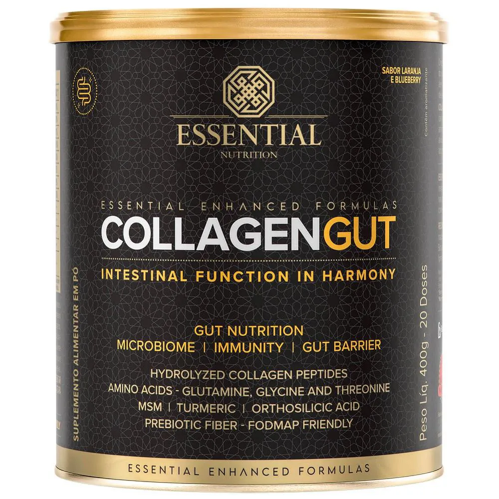 COLLAGEN GUT INTESTINO 400G ESSENTIAL NUTRITION Laranja