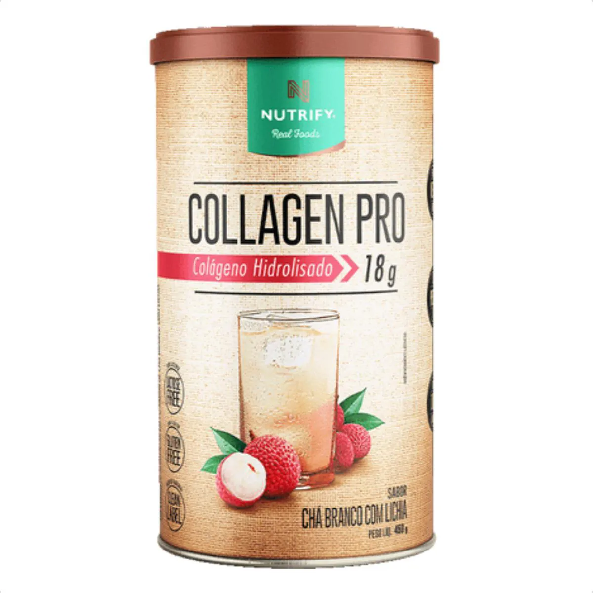 COLLAGEN PRO HIDROLISADO BODY BALANCE 450G NUTRIFY CHÁ Branco E Lichia