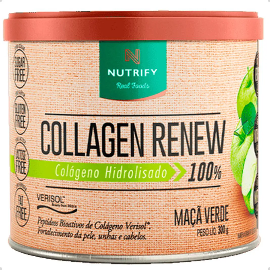 COLLAGEN RENEW 100% HIDROLISADO 300G NUTRIFY Maçã Verde