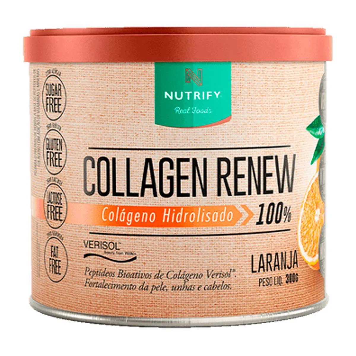COLLAGEN RENEW 100% HIDROLISADO 300G NUTRIFY Laranja