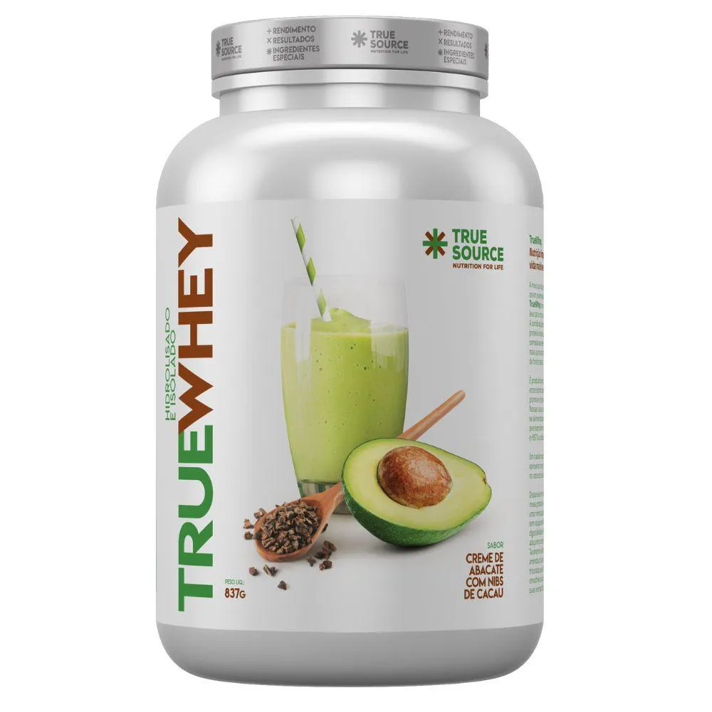TRUE WHEY PROTEIN ISOLADO ABACATE CACAU 837G - TRUE SOURCE