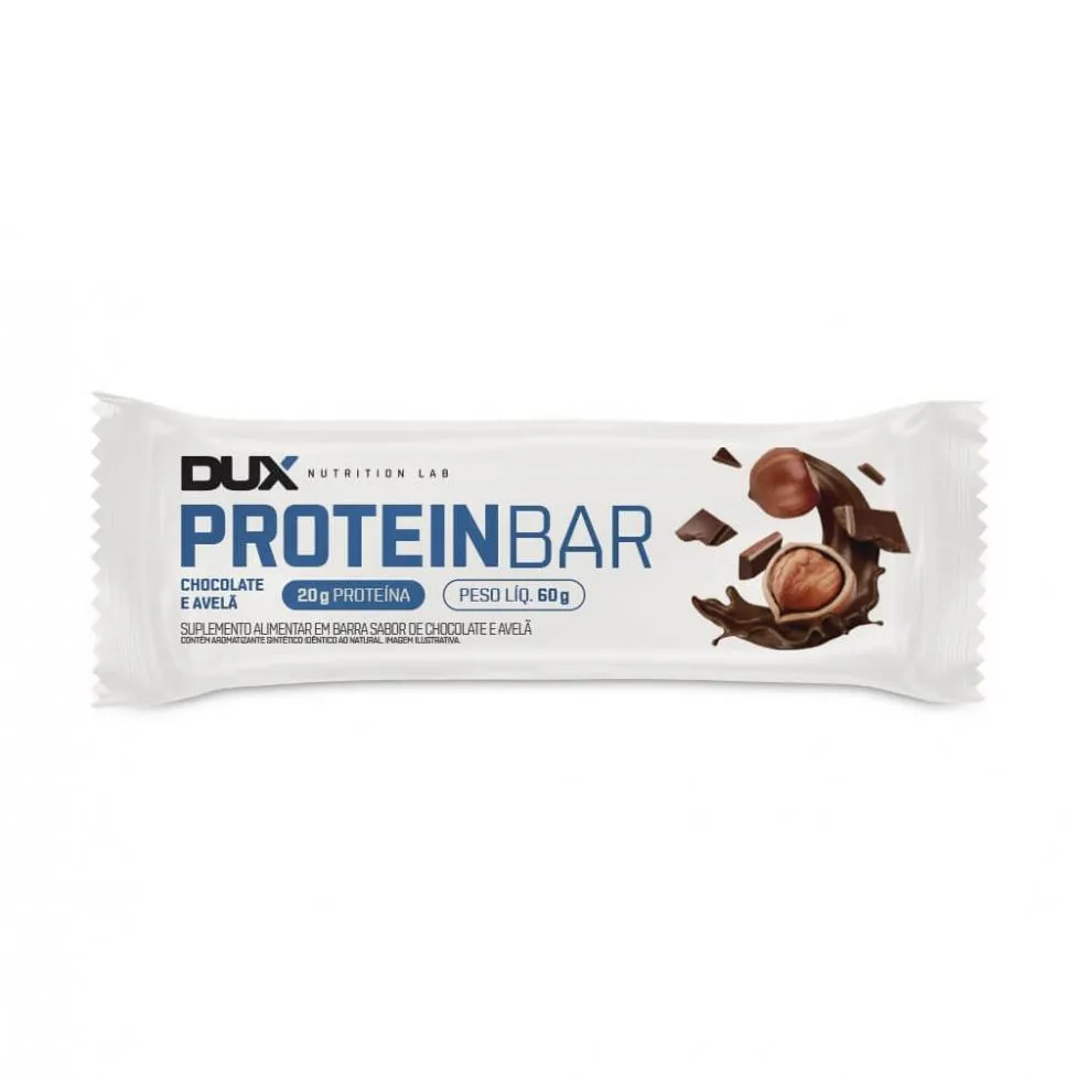 PROTEIN BAR DUX (60G) - SABOR: CHOCOLATE C/ AVELã