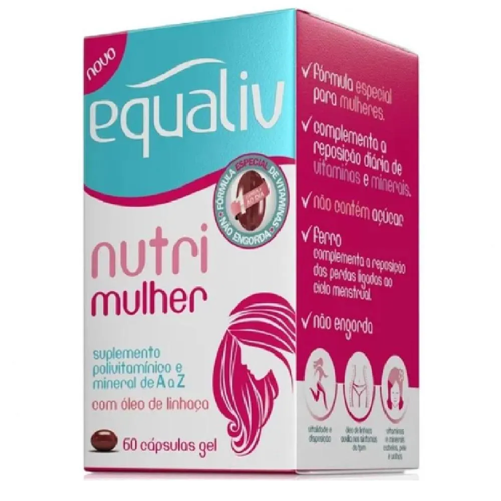 NUTRI MULHER MULTIVITAMINICO A Z FEMININO 60 CáPS EQUALIV Natural