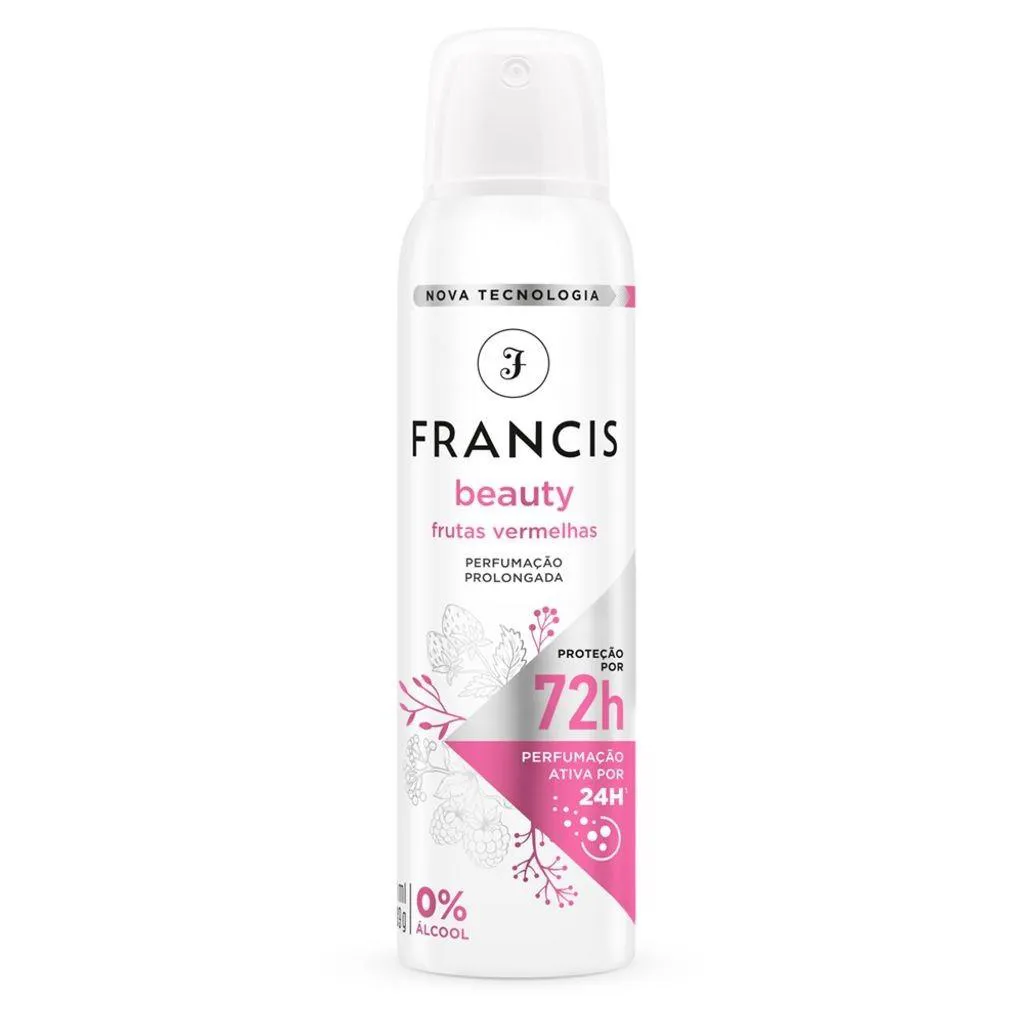 KIT C/2 UNIDADES DE DESODORANTE AEROSOL FRANCIS 150ML BEAUTY FRUTAS VERMELHAS