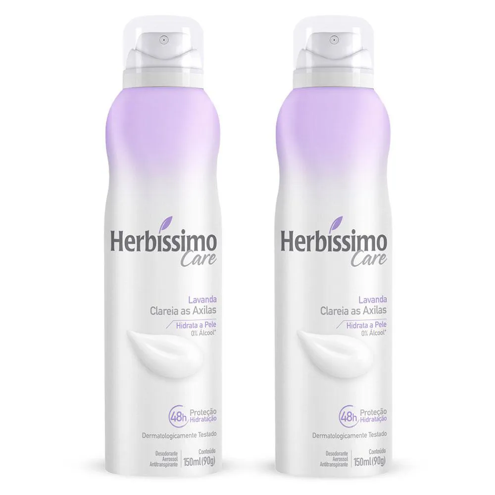 KIT C/2 UNIDADES DE DESODORANTE AERO HERBISSIMO CARE 150ML LAVANDA