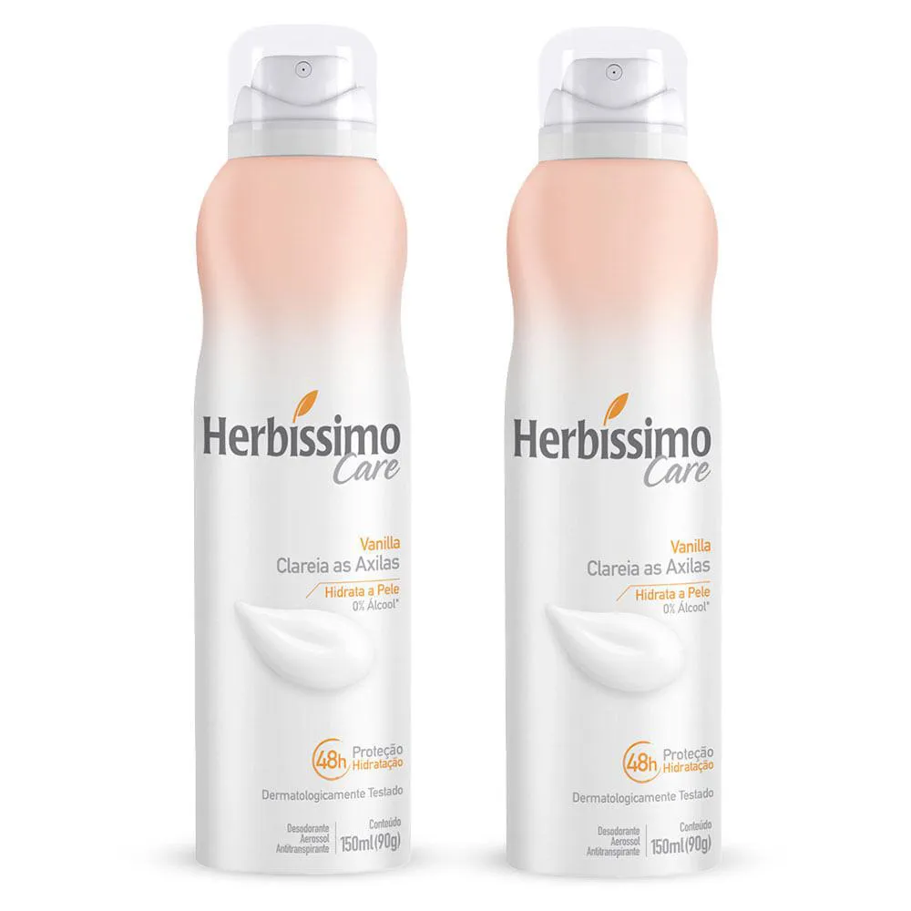KIT C/2 UNIDADES DE DESODORANTE AERO HERBISSIMO CARE 150ML VANILHA
