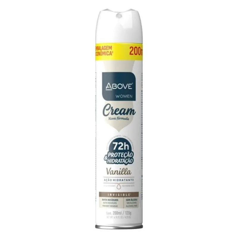 KIT C/2 UNIDADES DE DESODORANTE AEROSOL ABOVE 200ML CREAM VANILLA