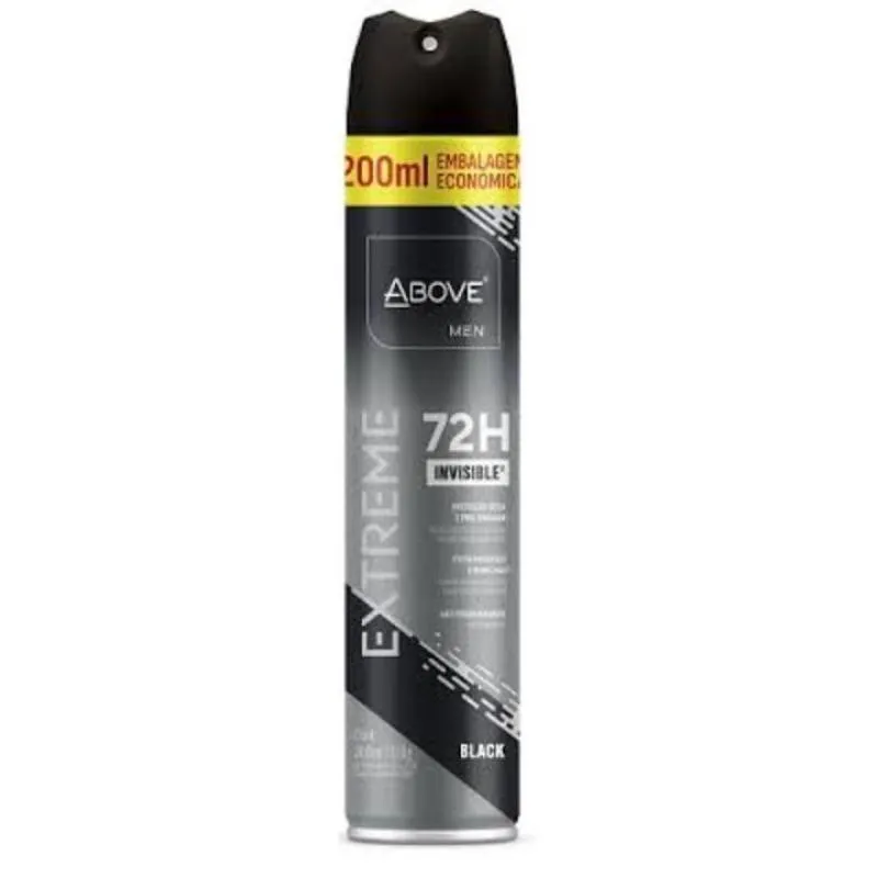 KIT C/2 UNIDADES DE DESODORANTE AEROSOL ABOVE 72H 200ML EXTREME BLACK