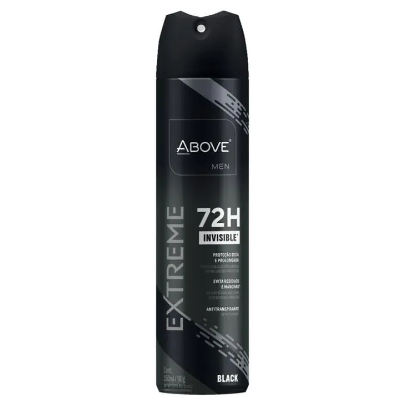 KIT C/2 UNIDADES DE DESODORANTE AEROSOL ABOVE 72H 150ML EXTREME BLACK