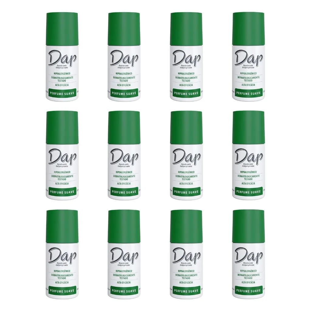DESODORANTE DAP ROLL-ON PERFUMADO SUAVE 55ML - KIT C/ 12UN