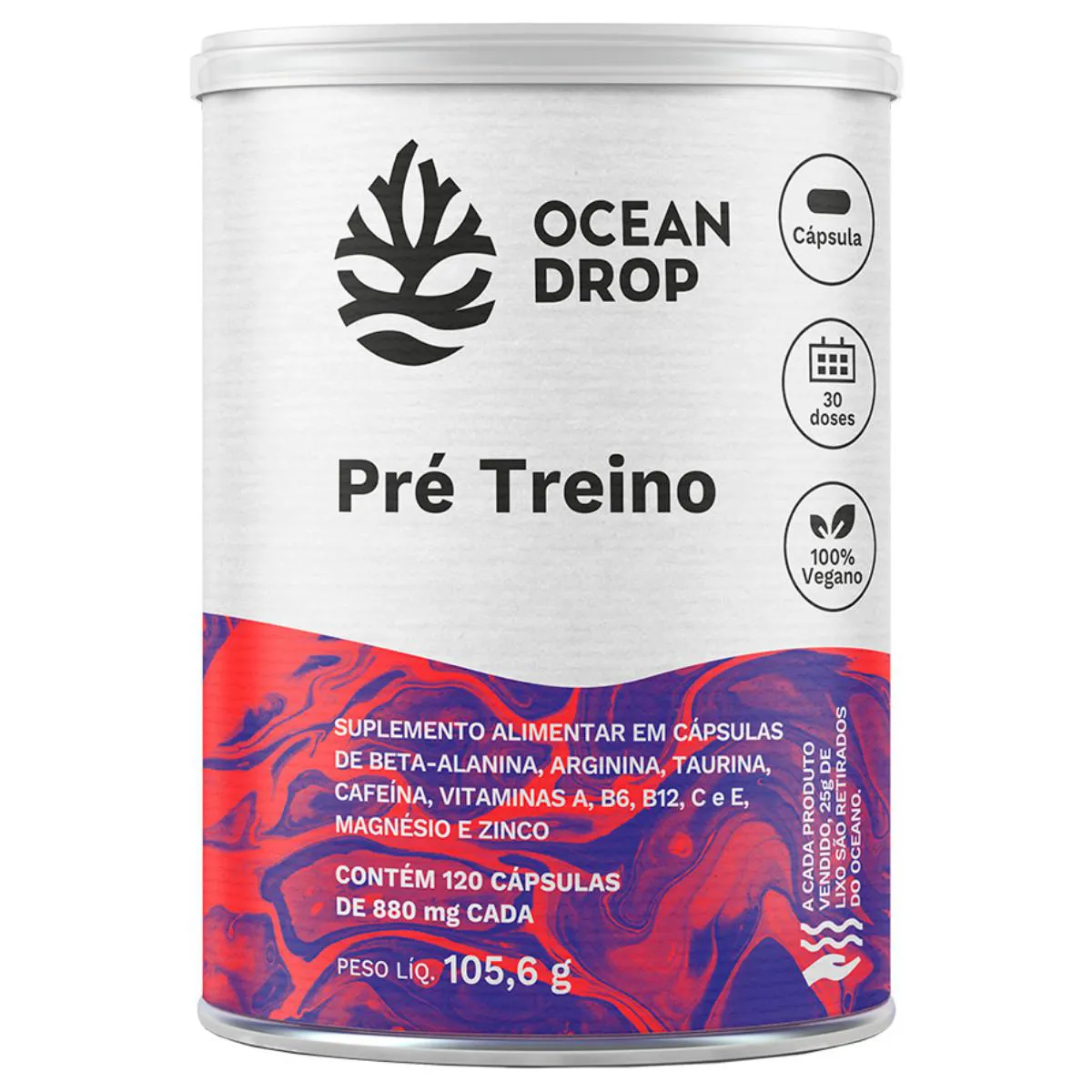 PRE WORKOUT 880MG 120 CAPSULAS OCEAN DROP Natural
