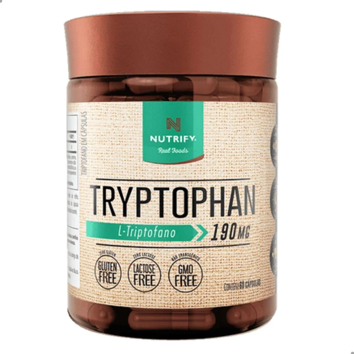 TRYPTOPHAN 190MG 60 CAPSULAS NUTRIFY SEM Sabor