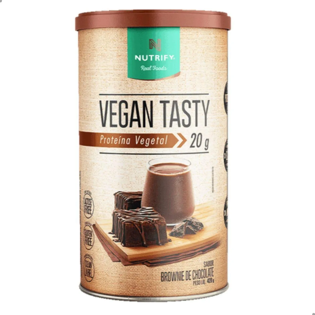 VEGAN TASTY PROTEINA VEGETAL 420G NUTRIFY Brownie DE Chocolate
