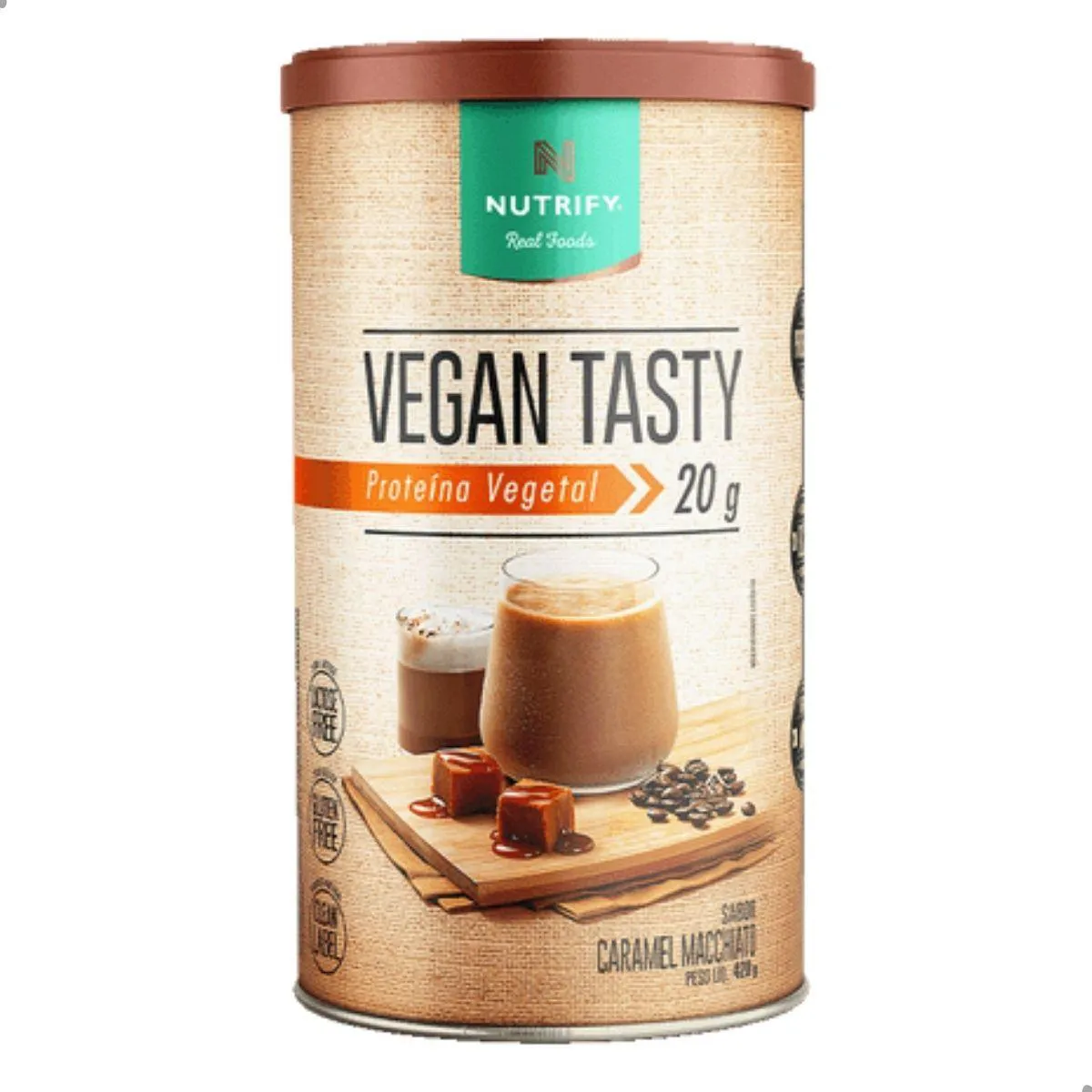 VEGAN TASTY PROTEINA VEGETAL 420G NUTRIFY Caramel Macchiato