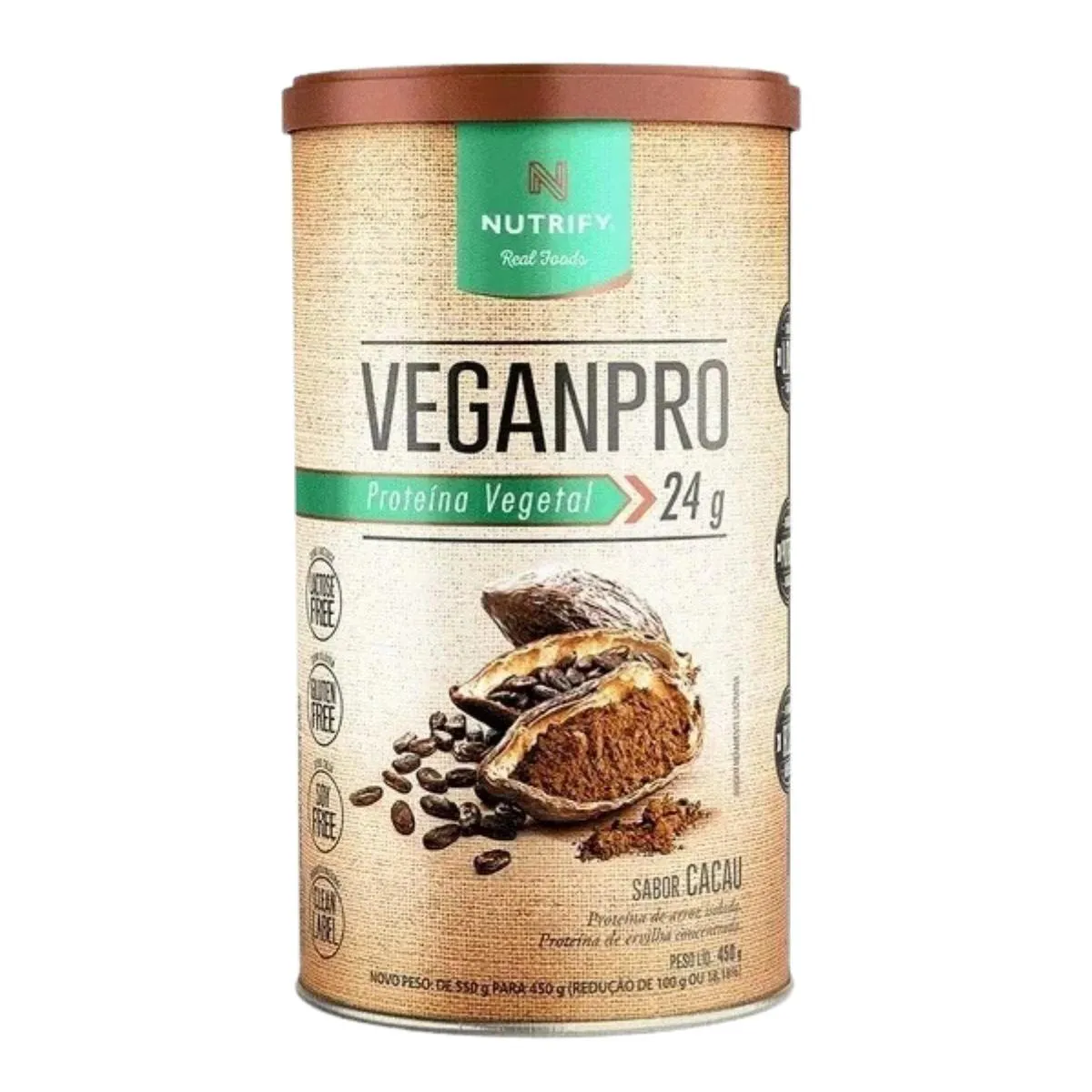 VEGAN PRO PROTEINA VEGETAL ISOLADA 450G NUTRIFY Cacau