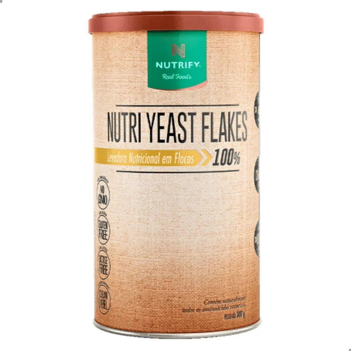 NUTRI YEAST FLAKES 100% LEVEDURA EM FLOCOS 300G NUTRIFY Neutro