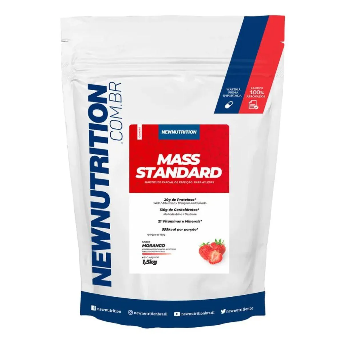 MASS STANDARD 1500G NEW NUTRITION Morango